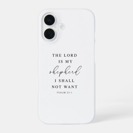 Coque iPhone 16 Psaume 23 Le Seigneur est Mon Pasteur (Verso)