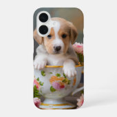 Coque iPhone 16 Puppy Teacup Phone Case (Verso)