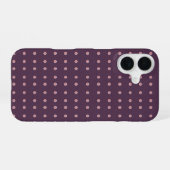 Coque iPhone 16 Purple and Pink Polka Dot Pattern (Verso Horizontal)