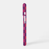 Coque iPhone 16 Purple and Red Checkered Geometric Pattern (Côté gauche)