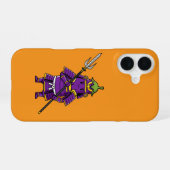 Coque iPhone 16 Purple Eggplant Samurai Warrior with Spear Illustr (Verso Horizontal)