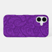 Coque iPhone 16 Purple Paisley (Verso Horizontal)