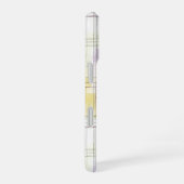 Coque iPhone 16 Purple Yellow White Plaid Stripes (Côté droit)