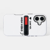 Coque iPhone 16 PV bas, Vibes élevées mème drôle (Verso Horizontal)