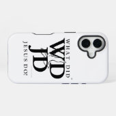 Coque iPhone 16 Qu'A Fait Jésus ? (Verso Horizontal)