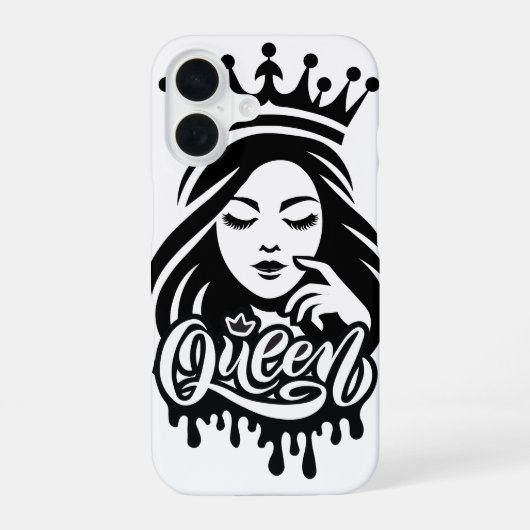 Coque iPhone 16 Queen Design – Elegant Royal Crown (Verso)