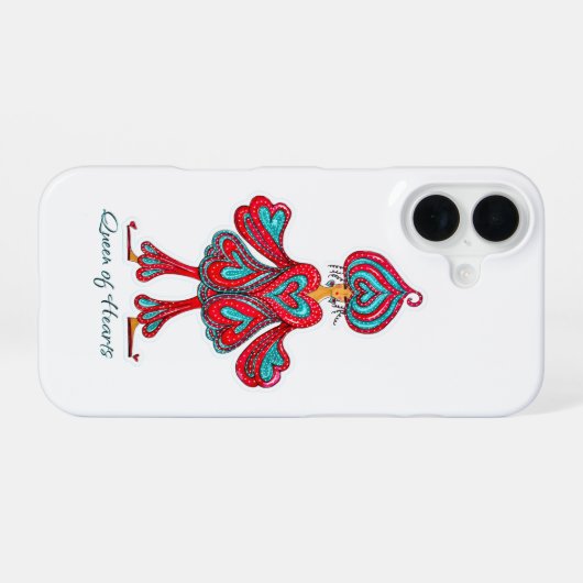 Coque iPhone 16 Queen of Hearts  (Verso Horizontal)