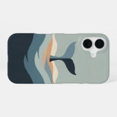 Coque iPhone 16 Queue de baleine rétro abstraite (Verso Horizontal)