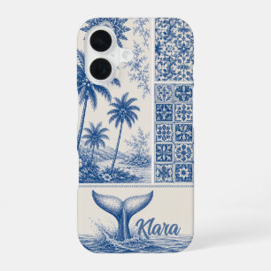 Coque iPhone 16 Queue de baleine tropicale personnalisée
