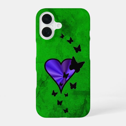 Coque iPhone 16 Rainbow heart and Butterfly (Verso)