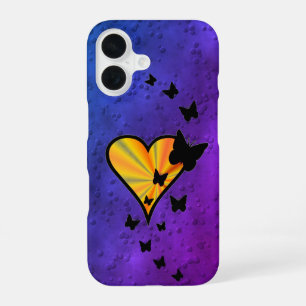 Coque iPhone 16 Rainbow heart and Butterfly