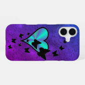 Coque iPhone 16 Rainbow heart and Butterfly (Verso Horizontal)