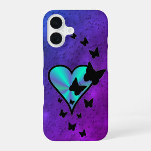 Coque iPhone 16 Rainbow heart and Butterfly