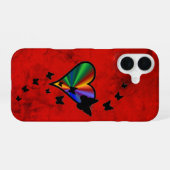 Coque iPhone 16 Rainbow heart and Butterfly (Verso Horizontal)