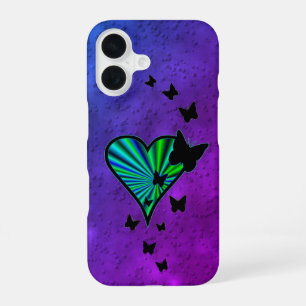 Coque iPhone 16 Rainbow heart and Butterfly