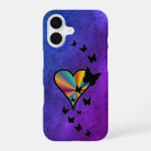 Coque iPhone 16 Rainbow heart and Butterfly (Verso)