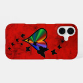 Coque iPhone 16 Rainbow heart and Butterfly (Verso Horizontal)