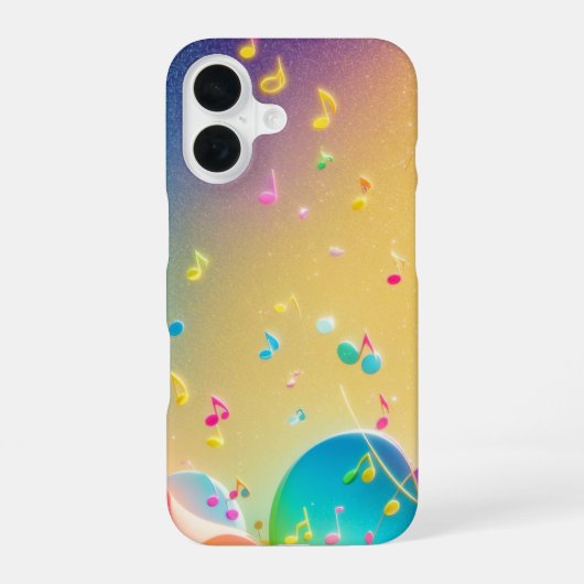 Coque iPhone 16 Rainbow Music Notes Pop Art Phone Case (Verso)