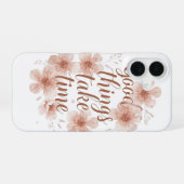 Coque iPhone 16 Rappel doux avec des florales douces (Verso Horizontal)