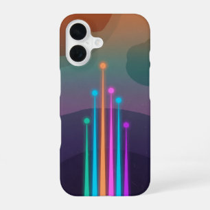 Coque iPhone 16 Rayons spatiaux vintage