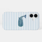 Coque iPhone 16 Rayure Nautique Baleine (Verso Horizontal)