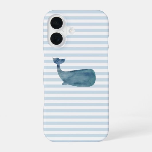 Coque iPhone 16 Rayure Nautique Baleine (Verso)