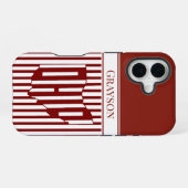 Coque iPhone 16 Rayure rouge de l'Ohio (Verso Horizontal)