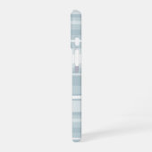 Coque iPhone 16 Rayures bleu glace Monogram (Côté gauche)