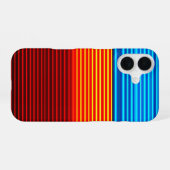 Coque iPhone 16 Rayures Bleu Jaune Rouge (Verso Horizontal)