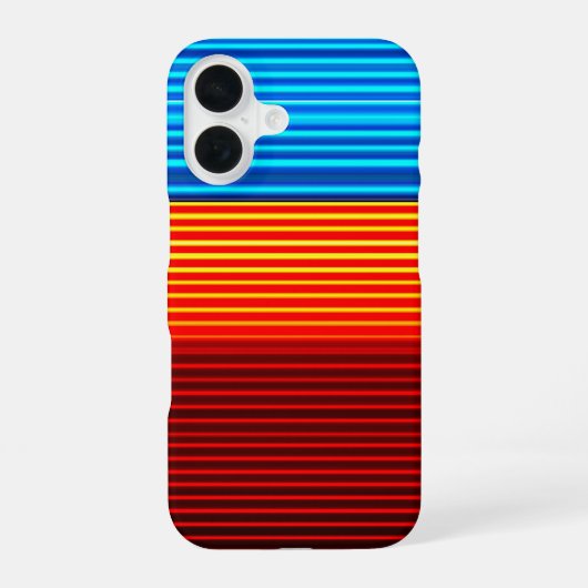 Coque iPhone 16 Rayures Bleu Jaune Rouge (Verso)
