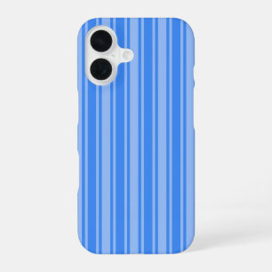 Coque iPhone 16 Rayures de bonbon bleues