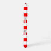 Coque iPhone 16 Rayures de cabane rouge et blanc  (Côté droit)