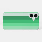 Coque iPhone 16 Rayures d'ombre verte (Verso Horizontal)