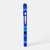 Coque iPhone 16 Rayures horizontales bleues (Côté gauche)