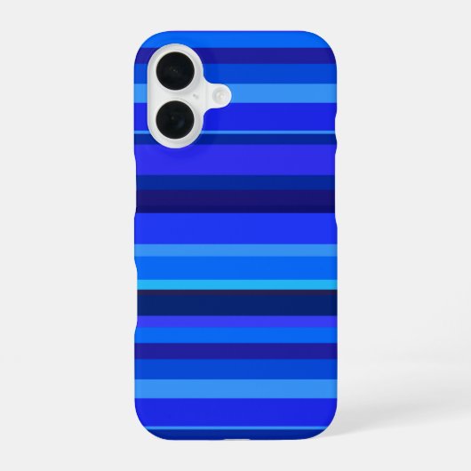 Coque iPhone 16 Rayures horizontales bleues (Verso)
