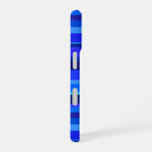 Coque iPhone 16 Rayures horizontales bleues (Côté droit)