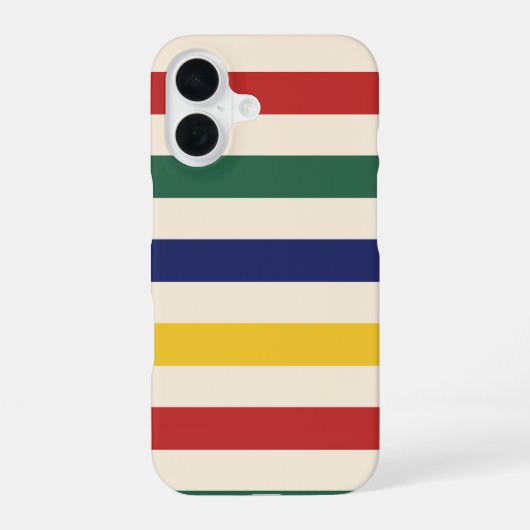 Coque iPhone 16 Rayures horizontales colorées (Verso)