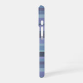 Coque iPhone 16 Rayures horizontales gris-bleu (Côté gauche)