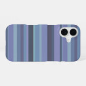 Coque iPhone 16 Rayures horizontales gris-bleu (Verso Horizontal)