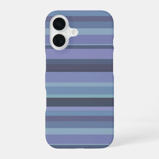 Coque iPhone 16 Rayures horizontales gris-bleu (Verso)