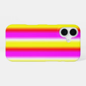 Coque iPhone 16 Rayures Jaune Rose Arc-en-ciel (Verso Horizontal)