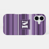 Coque iPhone 16 Rayures lavande Monogram (Verso Horizontal)
