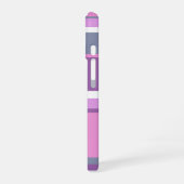 Coque iPhone 16 Rayures lilas (Côté gauche)