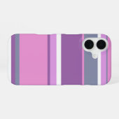Coque iPhone 16 Rayures lilas (Verso Horizontal)