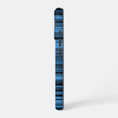 Coque iPhone 16 Rayures Noir Bleu (Côté gauche)