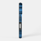 Coque iPhone 16 Rayures Noir Bleu (Côté droit)