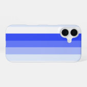 Coque iPhone 16 Rayures ombrées bleu royal (Verso Horizontal)