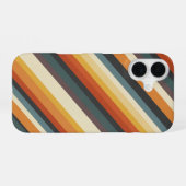 Coque iPhone 16 Rayures Rétro Diagonales (Verso Horizontal)