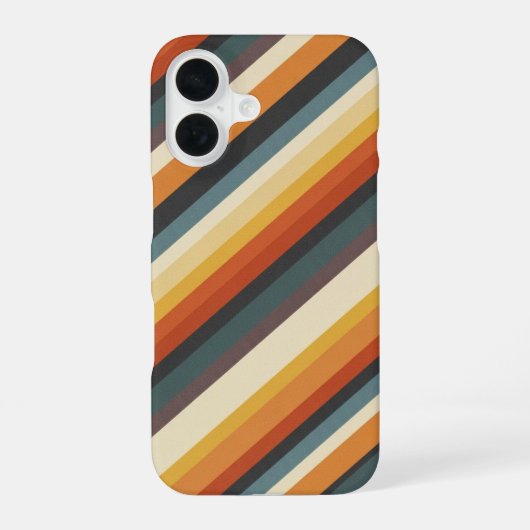 Coque iPhone 16 Rayures Rétro Diagonales (Verso)