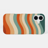 Coque iPhone 16 Rayures Rétro Ondulées Douces (Verso Horizontal)